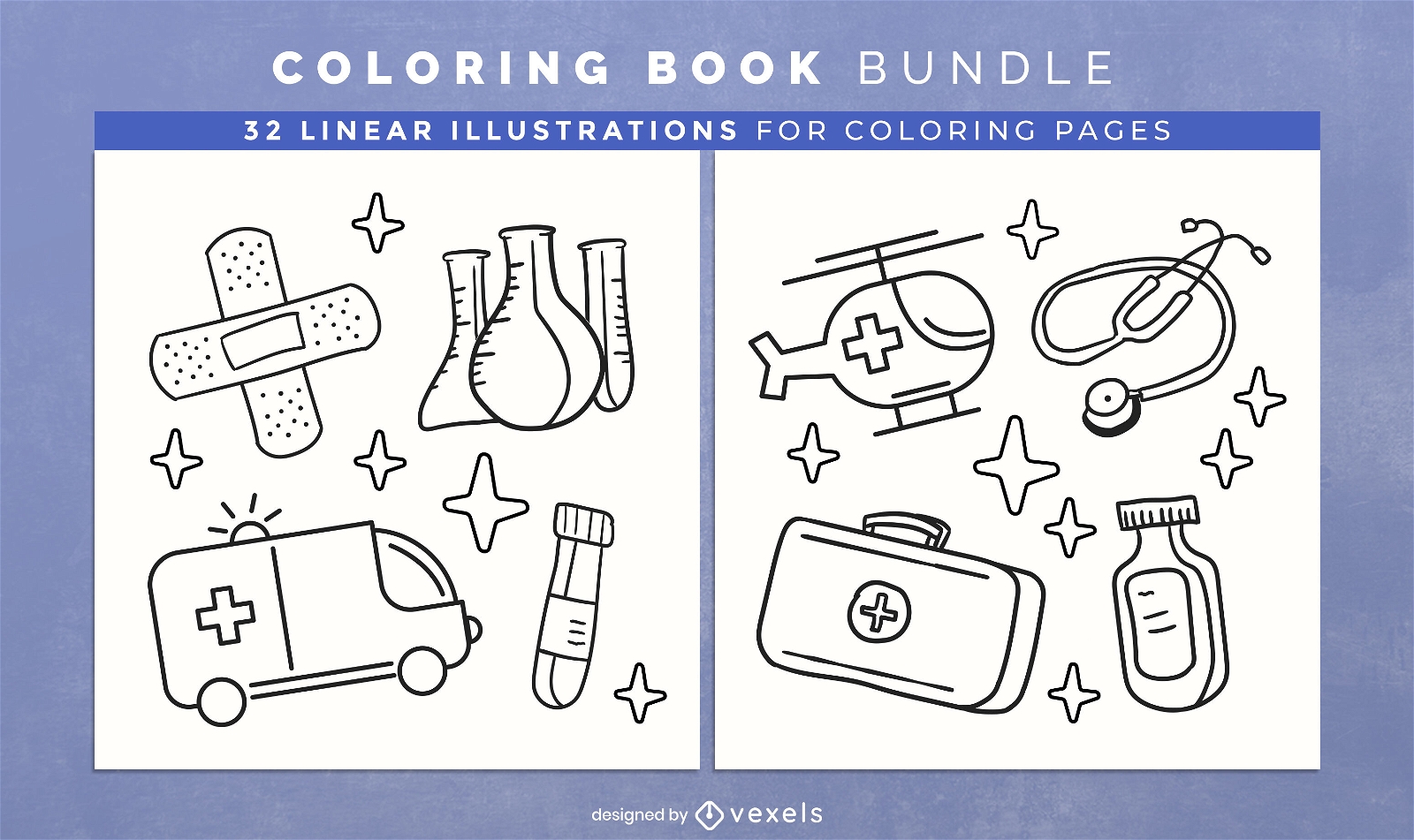 Hospital coloring book design pages