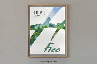 Diseño de cartel de naturaleza gratis.