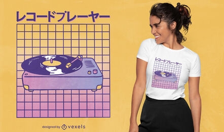 Vaporwave record player t-shirt design