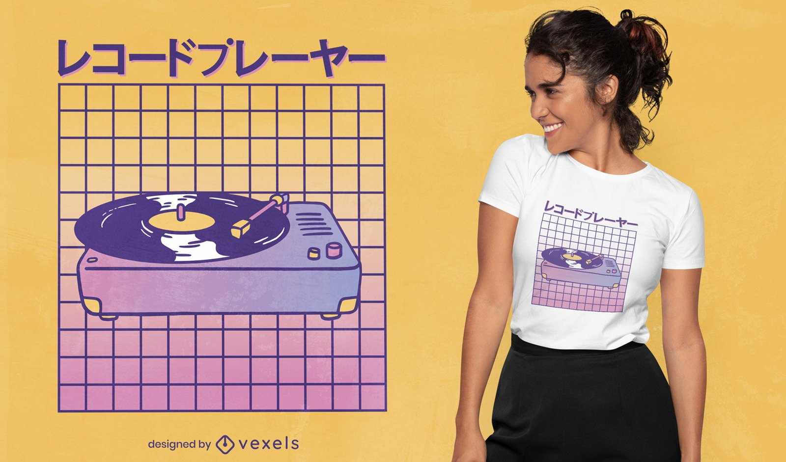 Design de camiseta de toca-discos Vaporwave