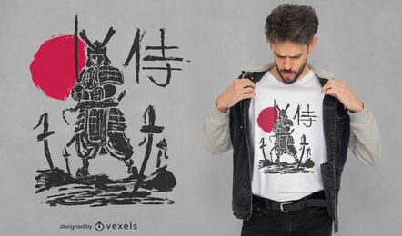 Samurai warrior sketch t-shirt design