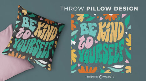 Diseño de almohada de tiro de amor propio