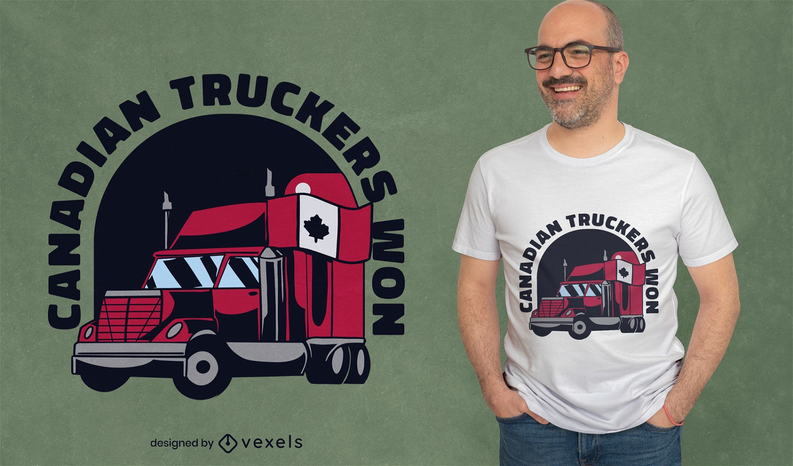 Dise?o de camiseta de camioneros canadienses.