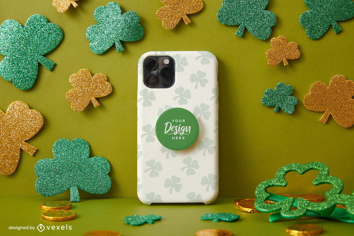 Diseño de maqueta popsocket de St Patrick