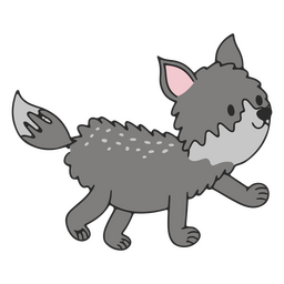 Caminando lobo lindo bebé animal Diseño PNG