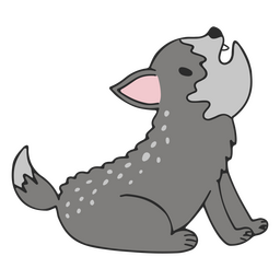 Lobo uivando animal bebê fofo Desenho PNG