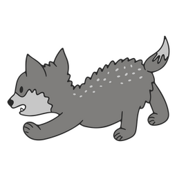 Walking wolf cute baby animal PNG Design Transparent PNG