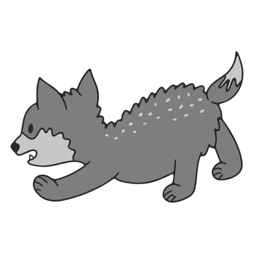 Walking Wolf süßes Tierbaby PNG-Design