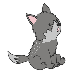 Animal bebé lobo lindo sorprendido Diseño PNG
