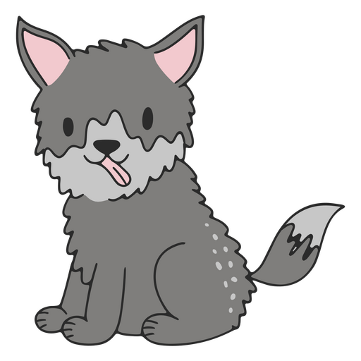 Animal de bebê lobo sorridente Desenho PNG