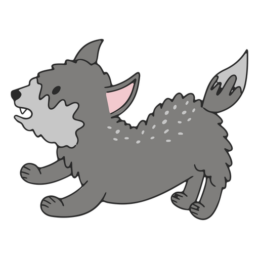 Howling wolf baby animal PNG Design
