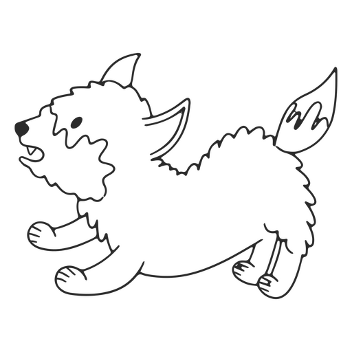 Animal bebê lobo uivando simples Desenho PNG