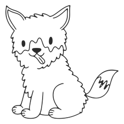 Einfaches lächelndes Wolfsbabytier PNG-Design