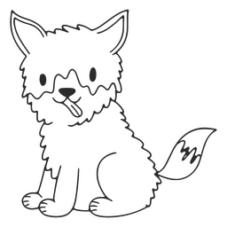 Simple smiling wolf baby animal PNG Design Transparent PNG