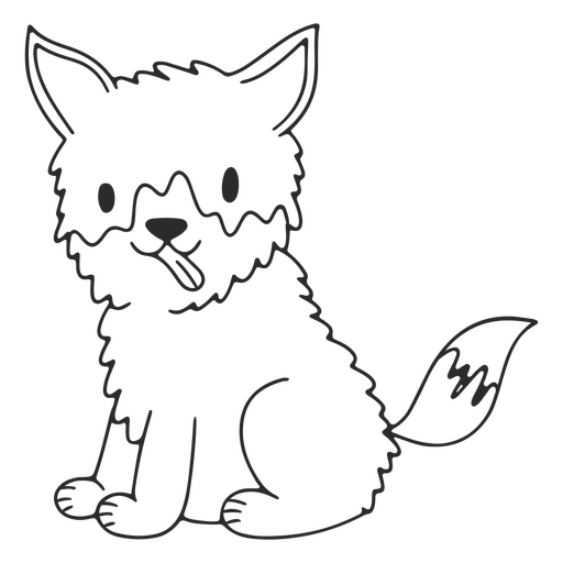 Animal bebé lobo sonriente simple Diseño PNG