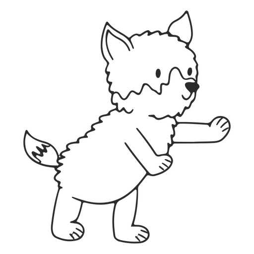 Animal bebê lobo em pé simples Desenho PNG