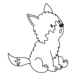 Einfaches überraschtes Wolfsbabytier PNG-Design