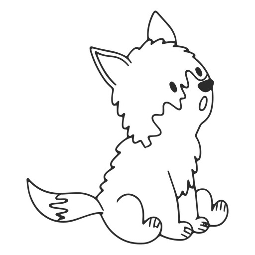 Animal de bebê lobo surpreso simples Desenho PNG