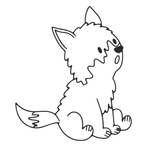 Simple surprised wolf baby animal PNG Design