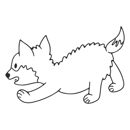 Animal bebé lobo andante simple Diseño PNG