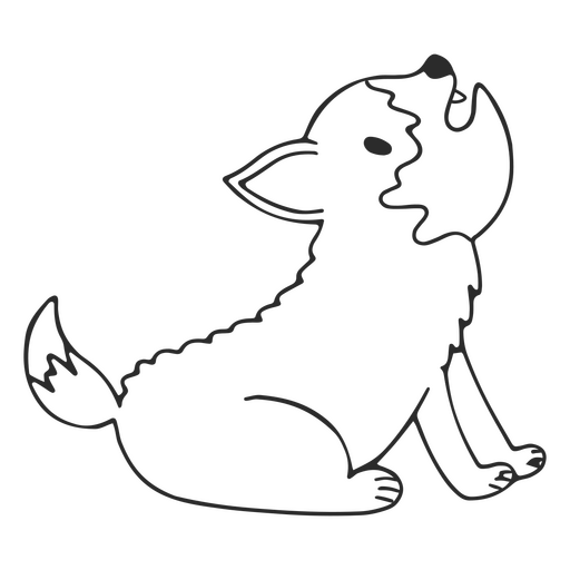 Animal bebê lobo fofo uivando simples Desenho PNG