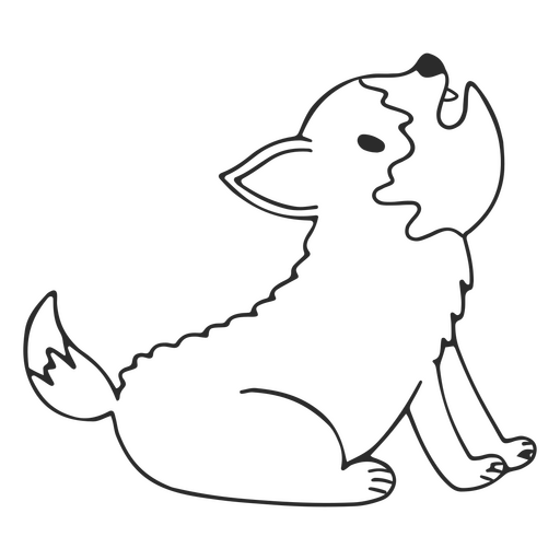 Simple howling cute wolf baby animal PNG Design