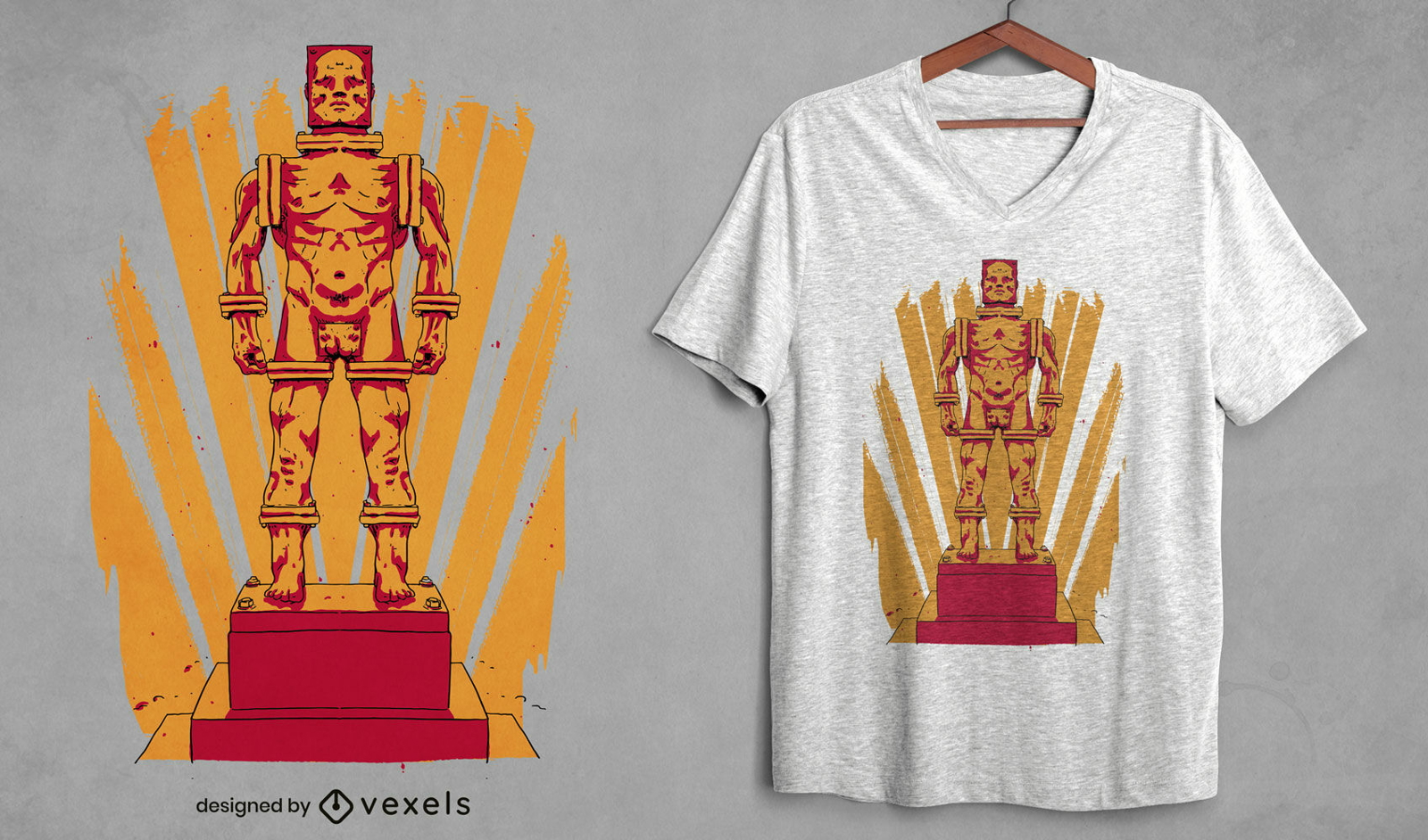 Skulptur-Denkmal-Mann-T-Shirt-Design