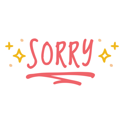 Sorry word sentiment stroke PNG Design