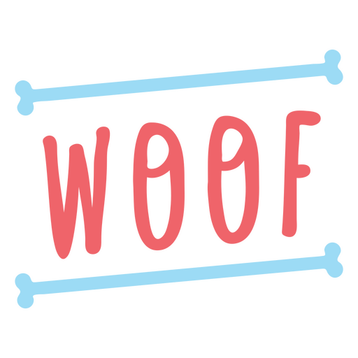 Woof word stroke PNG Design