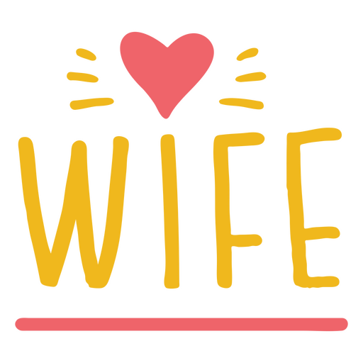 Wife word stroke PNG Design