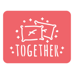 Together word cut out PNG Design