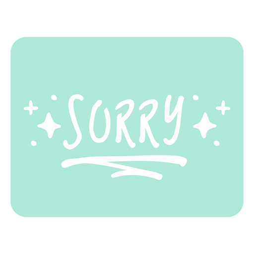 Sorry word cut out PNG Design