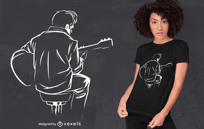 Man playing guitar music instrument t-shirt design