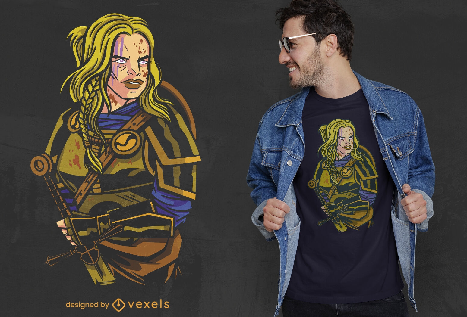 Viking Warrior Woman T-Shirt-Design