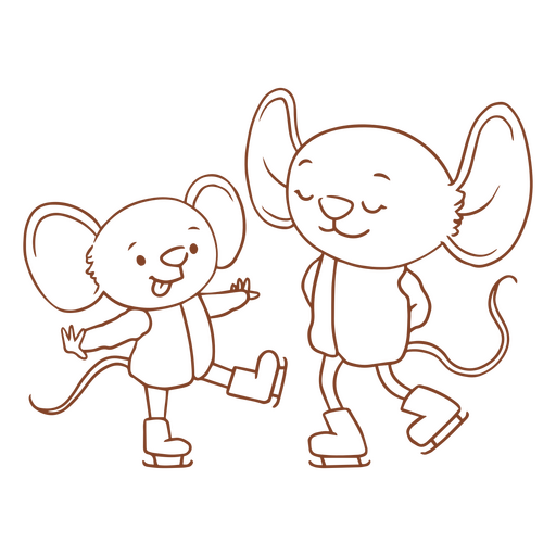 Ratón familia madre animal personajes simples Diseño PNG