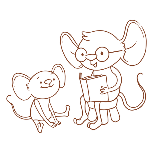 Personagens simples do animal pai da fam?lia do rato Desenho PNG