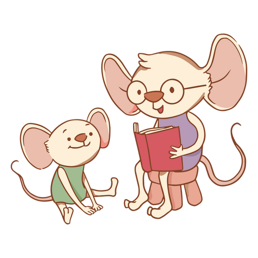 Mouse family father animal characters PNG Design