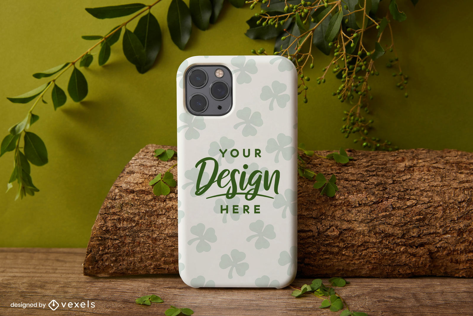 Rustic shamrocks phone case St Patrick's mockup