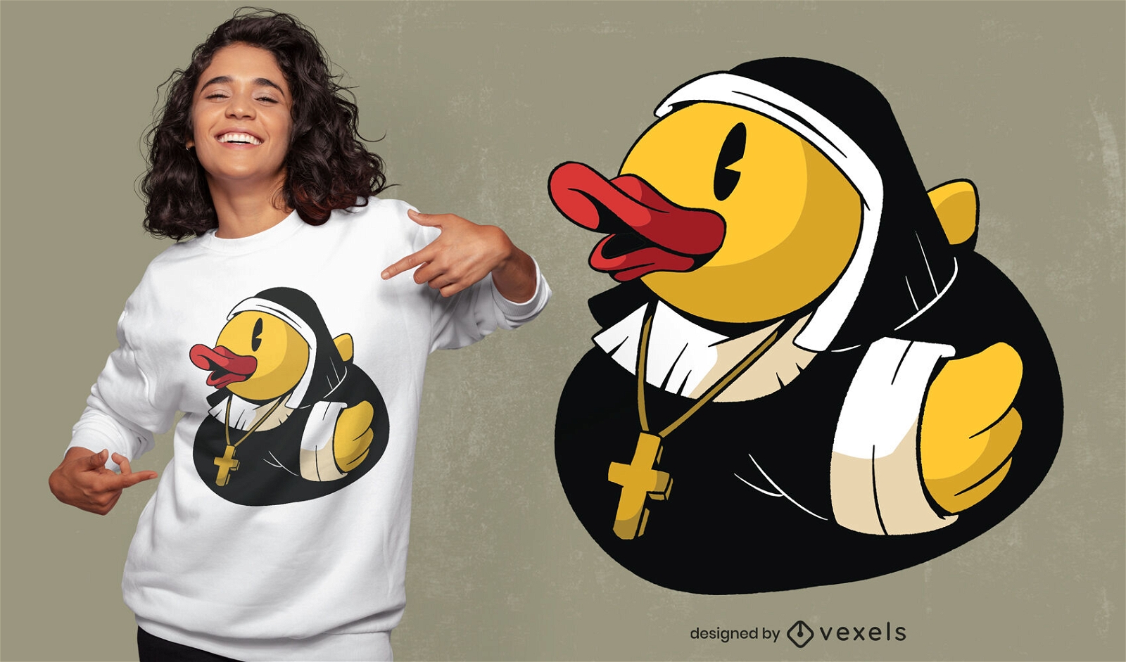 Rubber duck nun costume t-shirt design