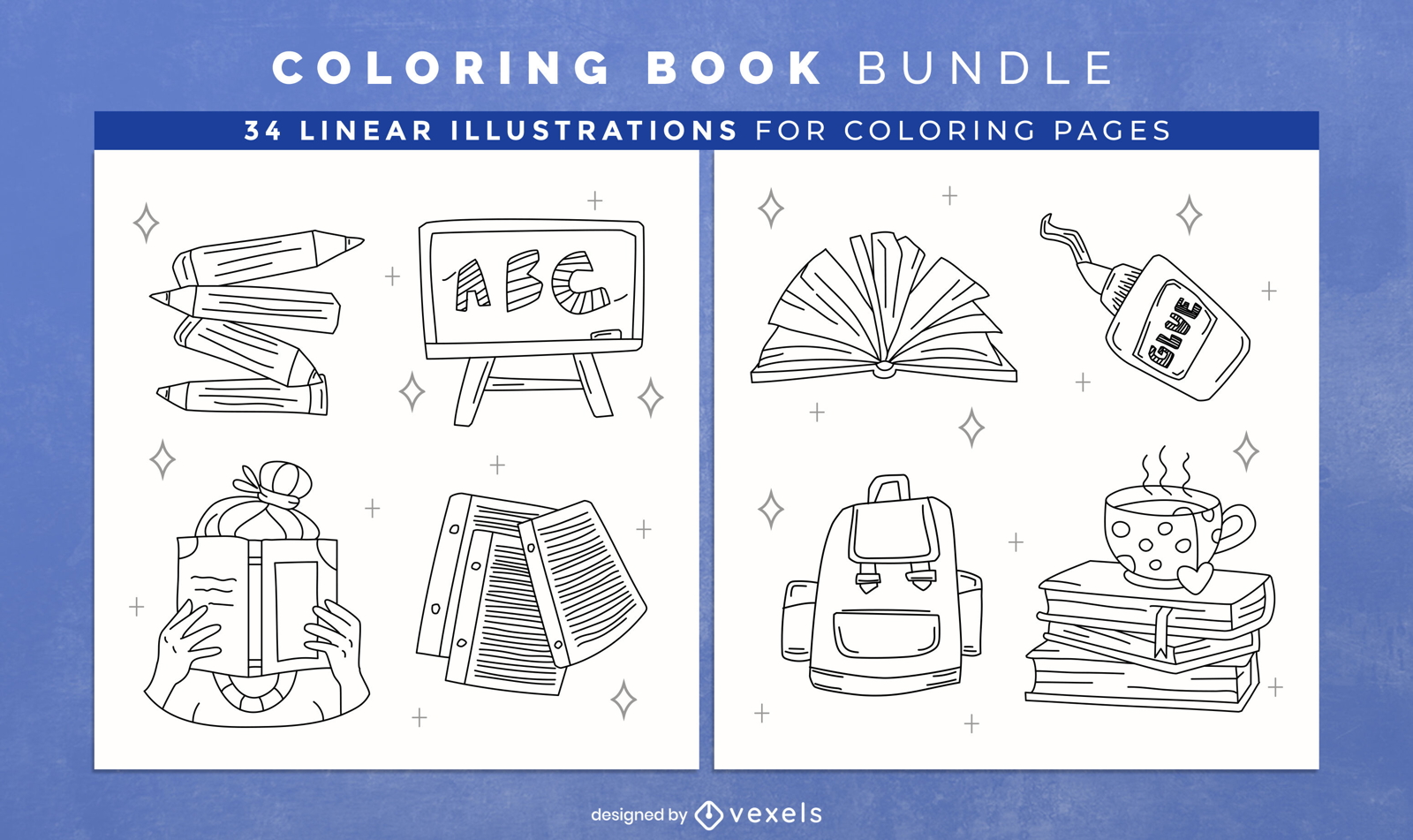 Design de páginas de livro de colorir de professor de escola