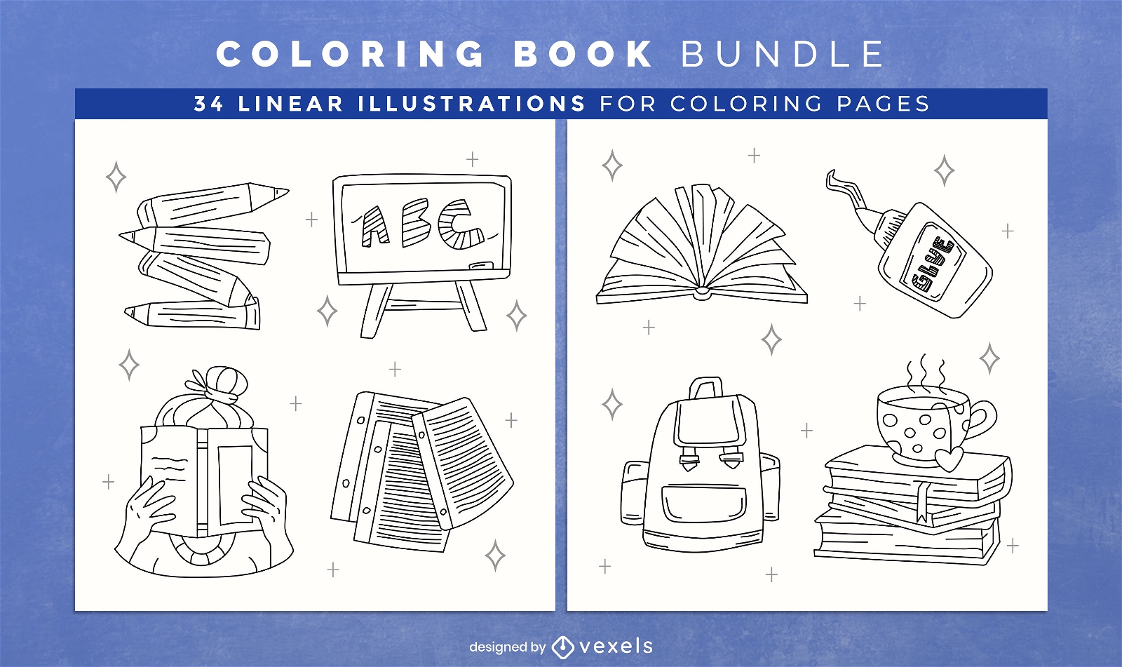 School teacher coloring book pages design