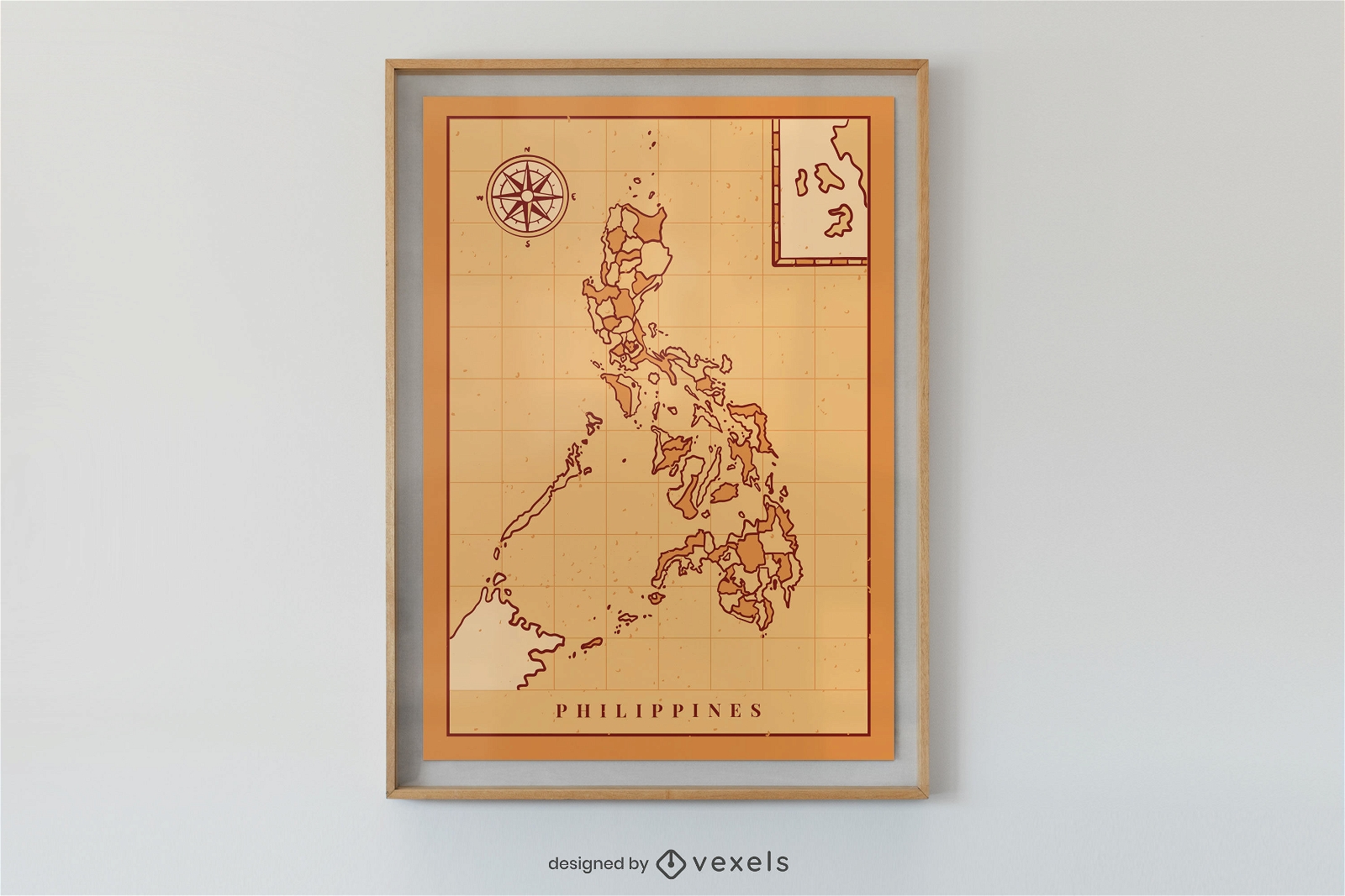 Dise?o de cartel de mapa de Filipinas