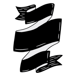 Ribbon hand drawn black and grey PNG Design Transparent PNG