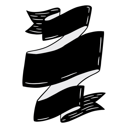 Farbband handgezeichnet schwarz und grau PNG-Design