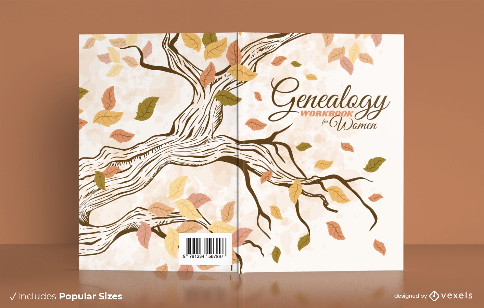 Baum mit Herbstlaub Buchcover-Design