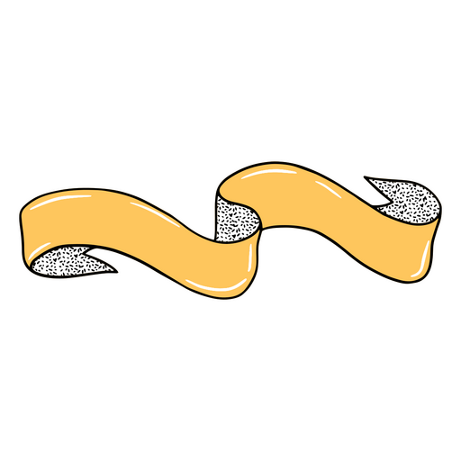 Ribbon-Doodle gelb PNG-Design