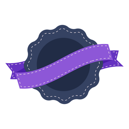 Flache violette und blaue Details des Abzeichens PNG-Design