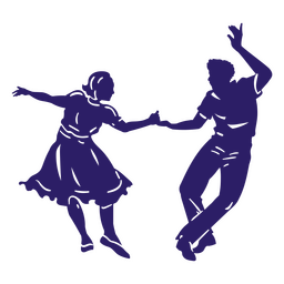 Dance hobby couple silhouette PNG Design