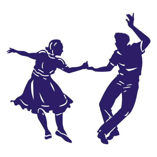 Dance hobby couple silhouette PNG Design
