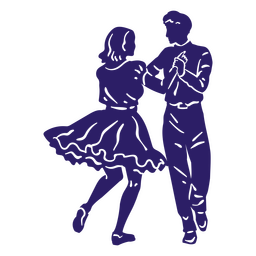 Dance music couple silhouette PNG Design Transparent PNG